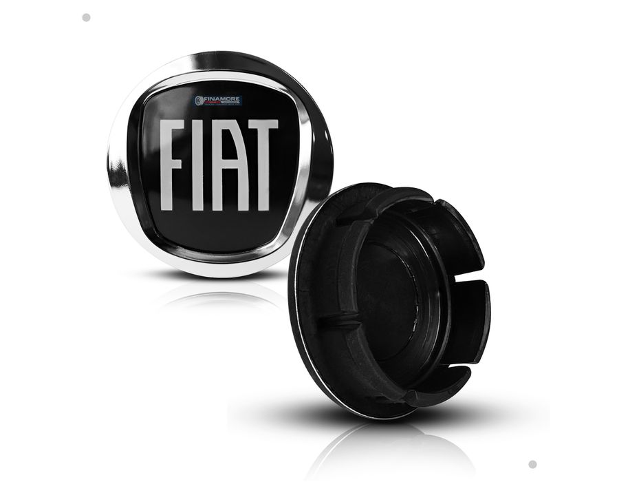 Kit 4 Calotinhas Centro de Roda Fiat Acrílico Black Motion – Encaixe Perfeito + Estilo Esportivo nas Rodas