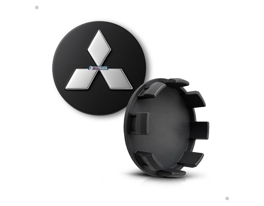 Kit 4 Calotinhas Mitsubishi Triton/TR4 – Preto com Detalhe Cromado para Rodas Originais