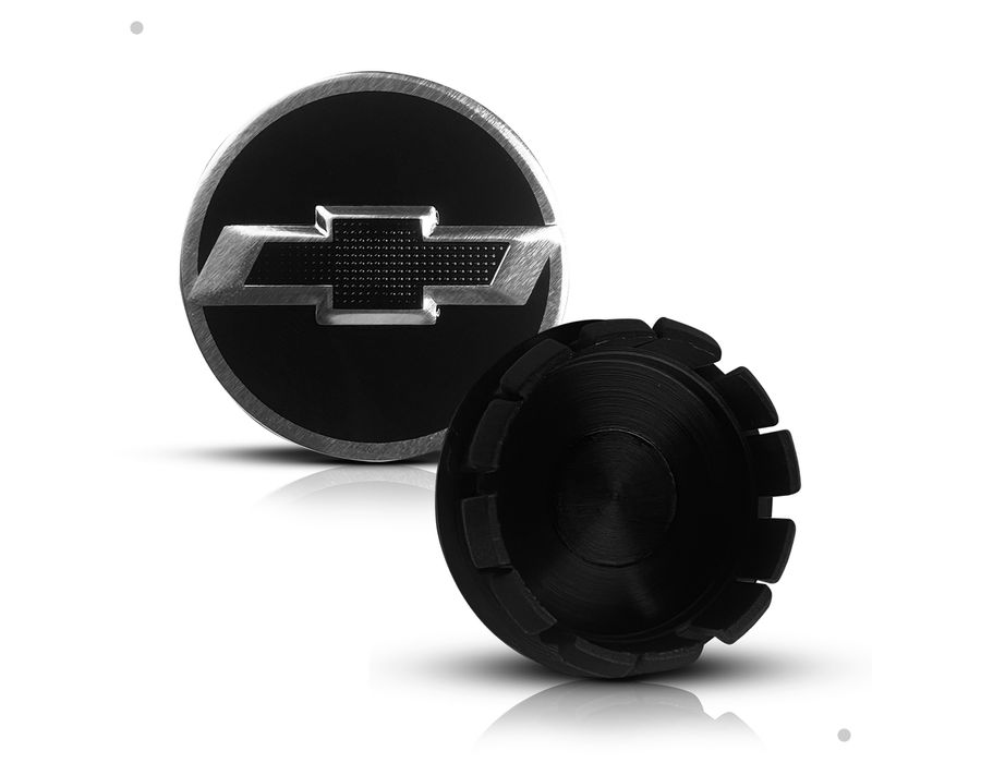Kit 4 Calotinhas GM Tracker Preto com Emblema Camaro – Estilo Exclusivo e Encaixe Perfeito
