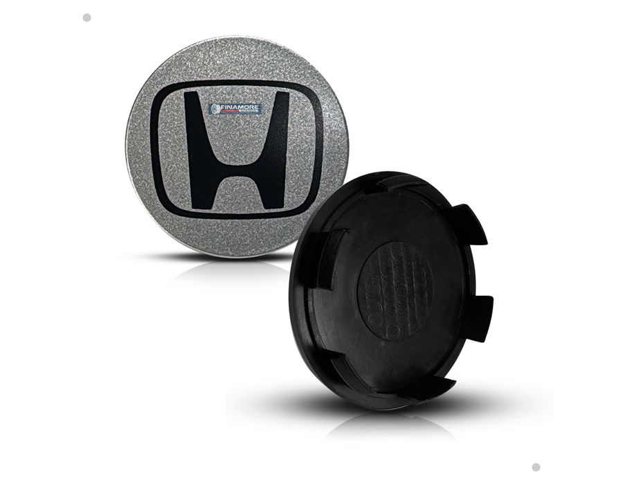 Kit 4 Calotinhas Honda Civic Prata com Emblema – Acabamento Original e Encaixe Perfeito nas Rodas