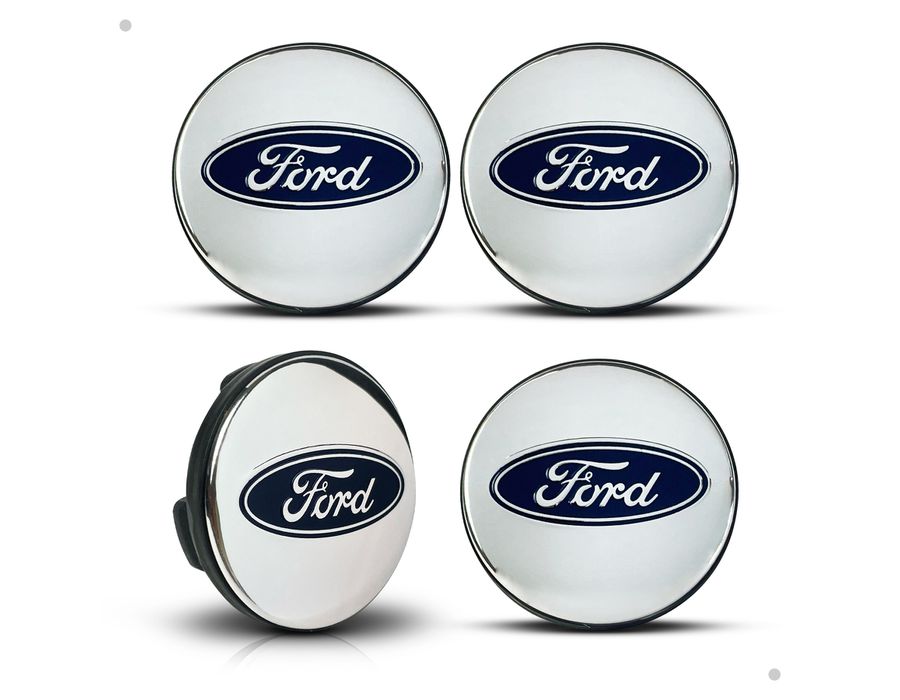 Kit 4 Calotinhas Centro de Roda Ford Prata – Encaixe Perfeito + Estilo Original nas Rodas
