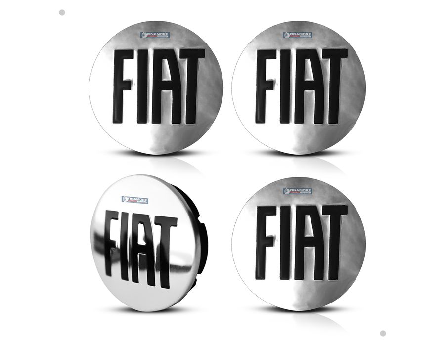 Kit 4 Calotinhas Centro de Roda Fiat Cromado Repuxo – Encaixe Preciso + Estilo Original nas Rodas