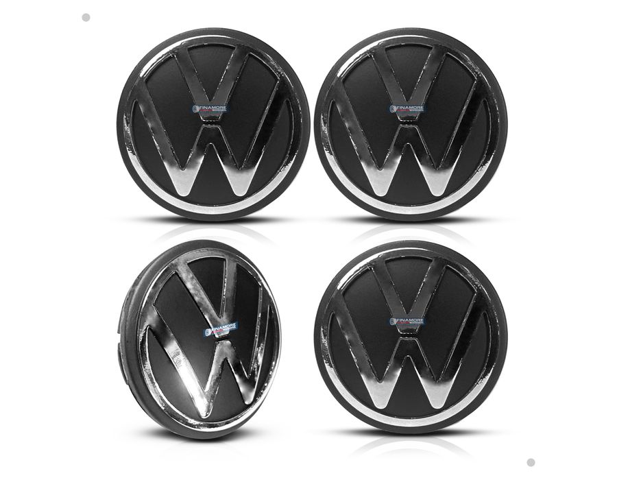 Kit 4 Calotinhas Centro de Roda VW Original Nivus Polo Fox T-Cross 56mm – Encaixe Perfeito + Visual Autêntico