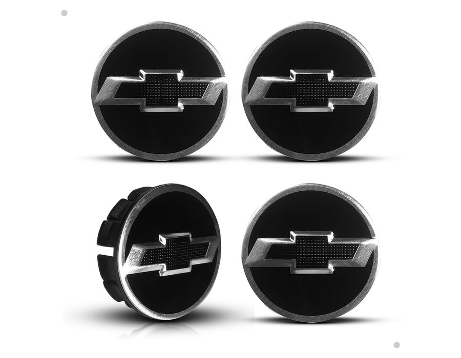 Kit 4 Calotinhas GM Tracker Preto com Emblema Camaro – Estilo Exclusivo e Encaixe Perfeito