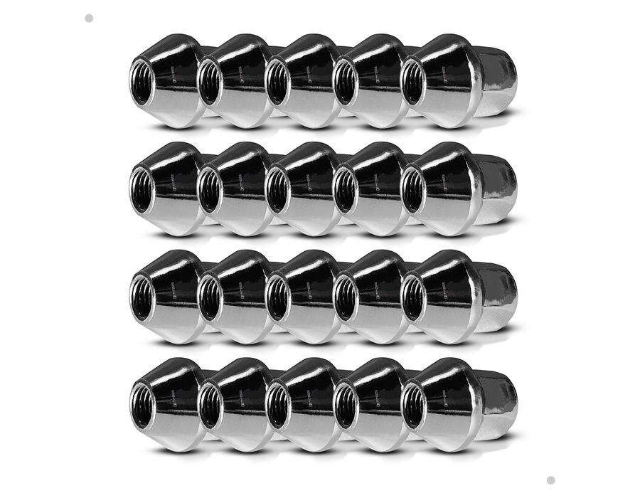 Kit 24 Porcas Maciças Cromadas Ford GLX – Segurança e Estilo para Rodas de Liga Leve