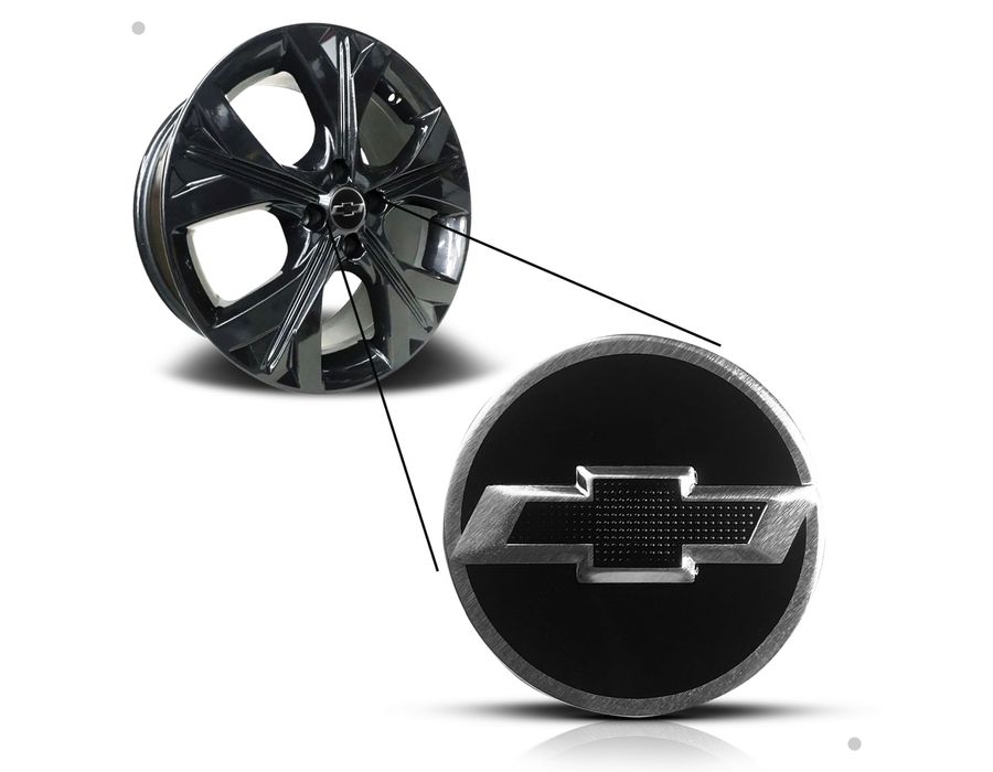 Kit 4 Calotinhas GM Tracker Preto com Emblema Camaro – Estilo Exclusivo e Encaixe Perfeito