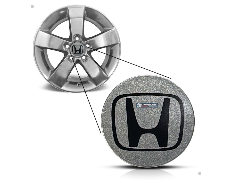 Kit 4 Calotinhas Honda Civic Prata com Emblema – Acabamento Original e Encaixe Perfeito nas Rodas