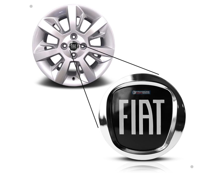 Kit 10 Jogos Calotinhas Centro de Roda Fiat Acrílico Black Motion – Encaixe Perfeito + Estilo Esportivo nas Rodas