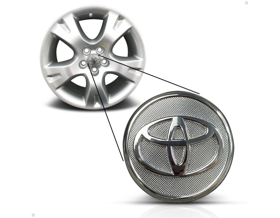 Kit 4 Calotinhas Centro de Roda Toyota Corolla Cromada Recartilhada – Encaixe Preciso + Visual Original