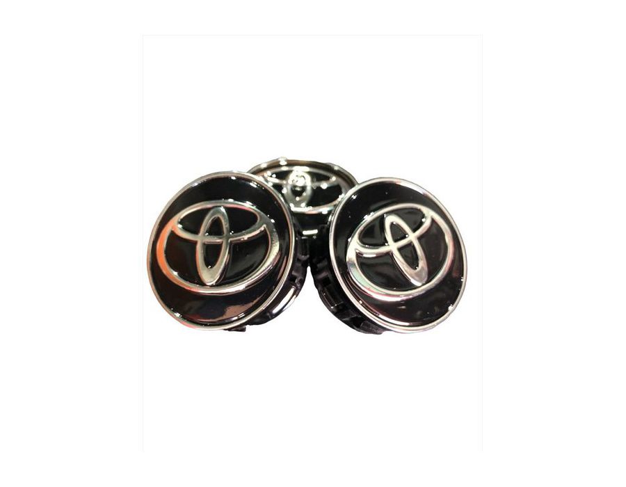 Kit 4 Calotinhas Centro de Roda Toyota Corolla Prius Yaris – Encaixe Firme + Visual Original Preto
