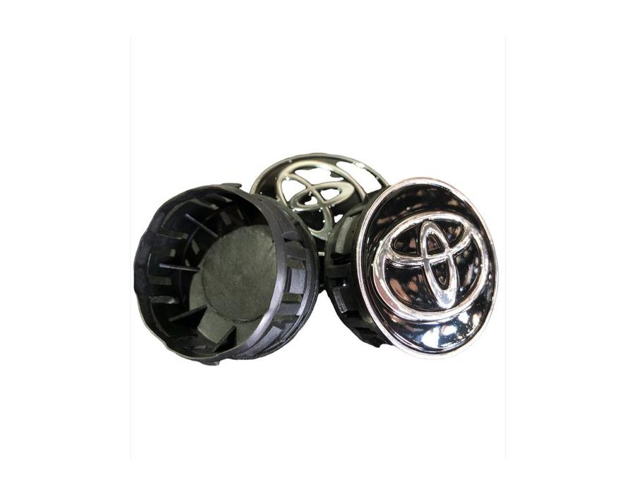 Kit 4 Calotinhas Centro de Roda Toyota Corolla Prius Yaris – Encaixe Firme + Visual Original Preto