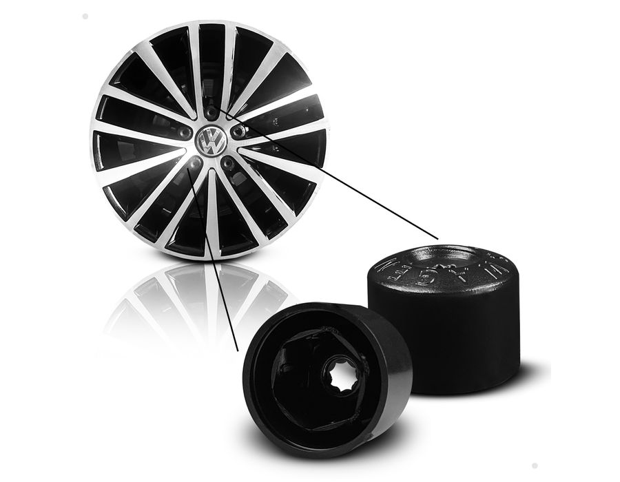 CAPA DE PARAFUSO CHAVE 17 PRETO - VW (20 PEÇAS)