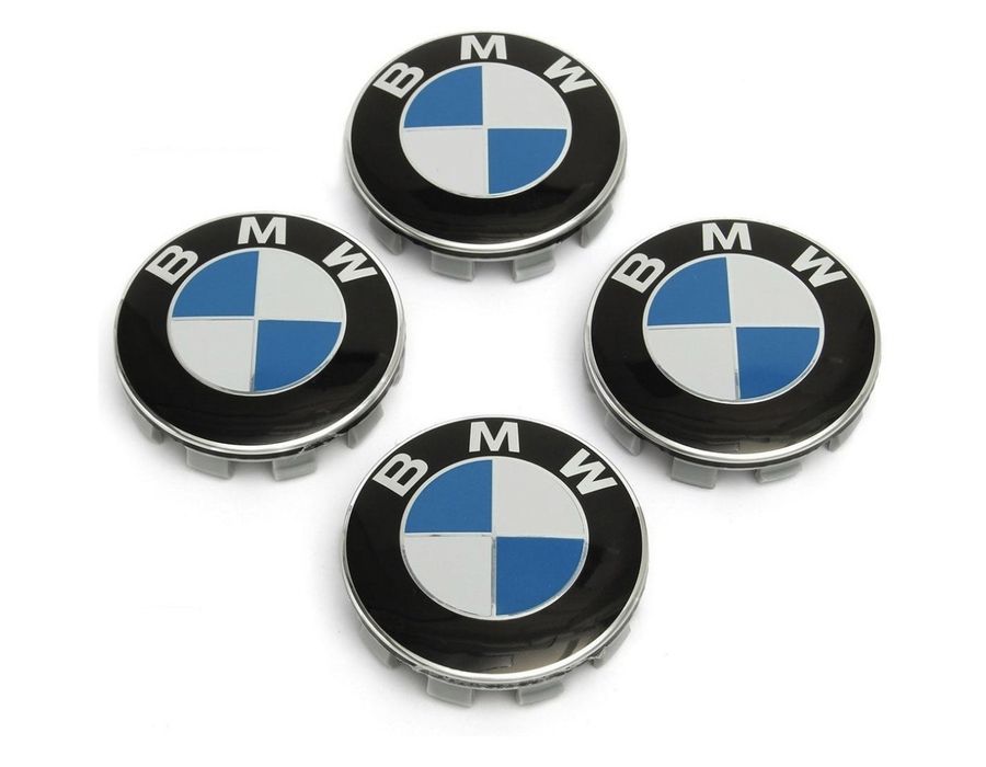 KIT 4 CALOTINHA BMW C/ EMBLEMA AZUL