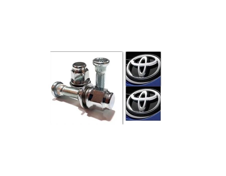 Kit 5 Prisioneiros + 5 Porcas Corolla com Arruela – Fixação Segura e Visual Cromado Premium