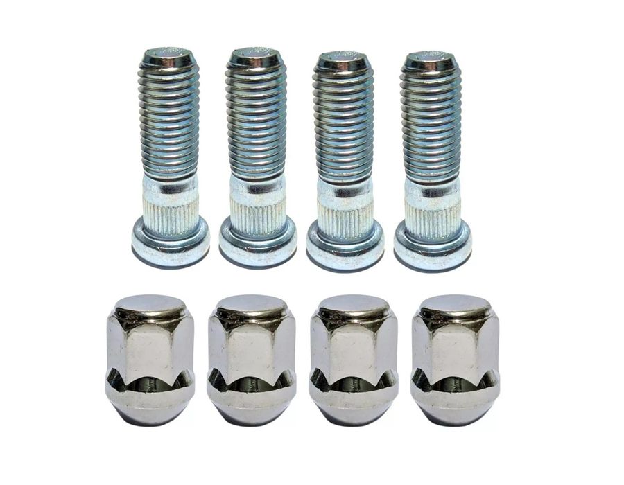 Kit 5 Prisioneiros + 5 Porcas Cromadas Honda Fit/Civic – Fixação Reforçada e Acabamento Premium