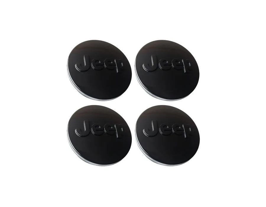 Kit 4 Calotinhas Jeep Compass Renegade Preto Brilhante – Design Premium com Encaixe Perfeito