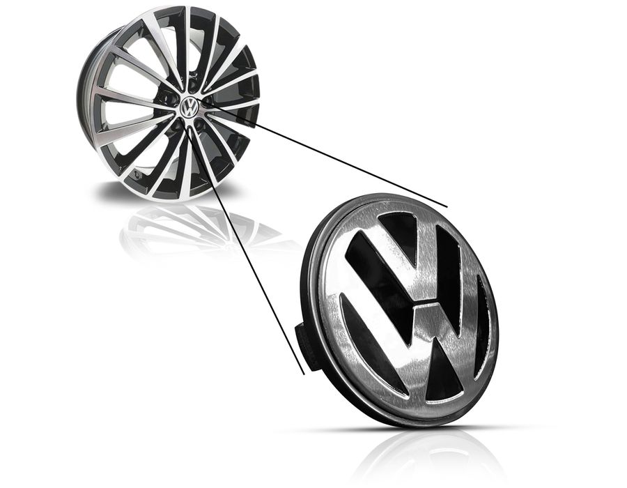 Kit 4 Calotinhas VW Jetta Amarok – Acabamento Premium com Emblema Cromado e Encaixe Perfeito