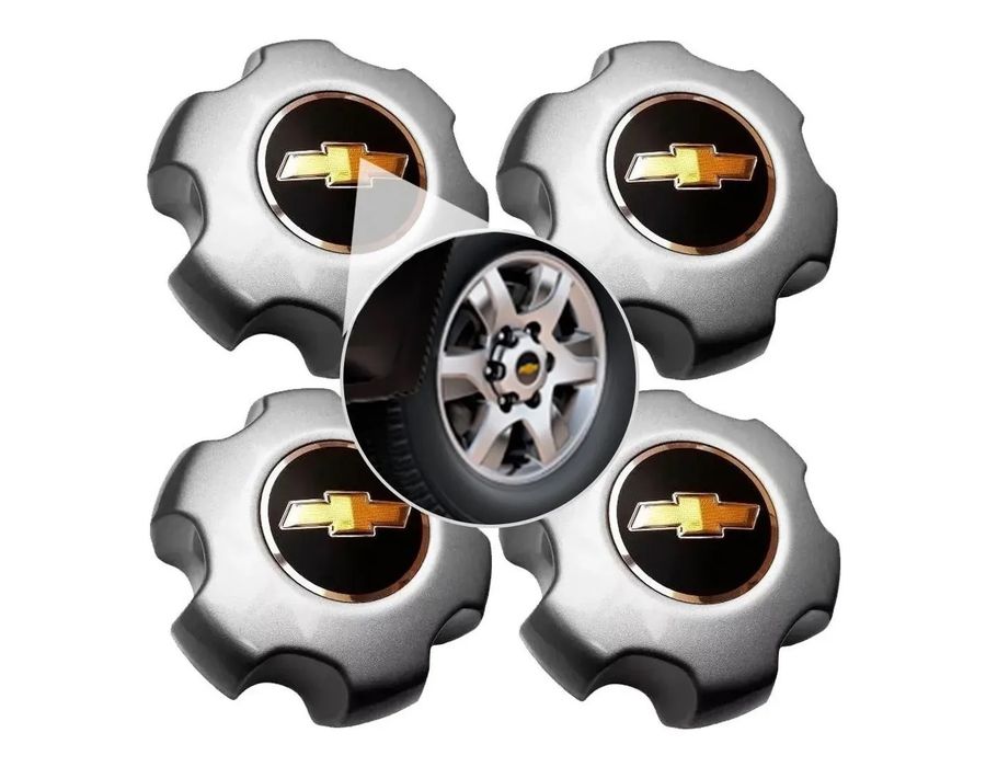 Kit 4 Calotas Centro de Roda S10 LTZ/Trailblazer – Encaixe Preciso e Visual Original GM
