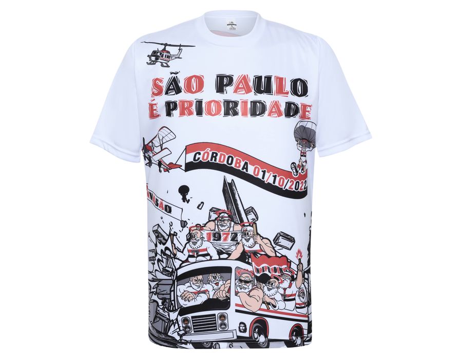 Camiseta Branca de Caravana para Córdoba - "SÃO PAULO É PRIORIDADE"