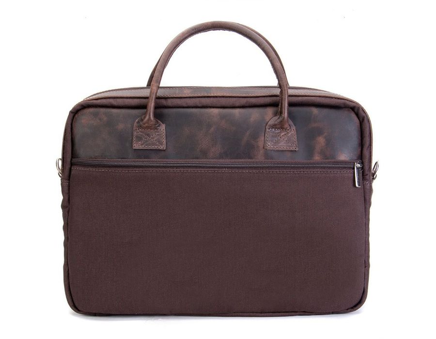 Pasta Executiva em lona com detalhes em couro JFECOURO