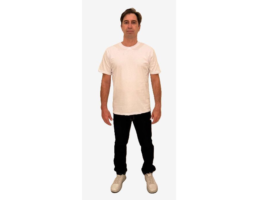 Camiseta Masculina Básica Branca Algodão 30.1