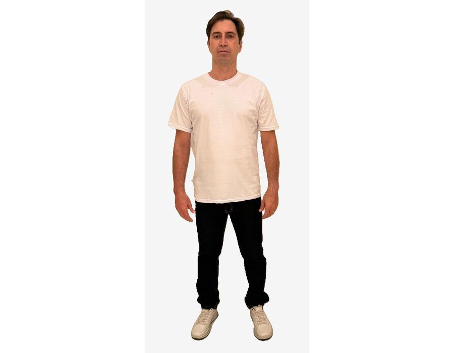 Camiseta Masculina Básica Branca Algodão 30.1