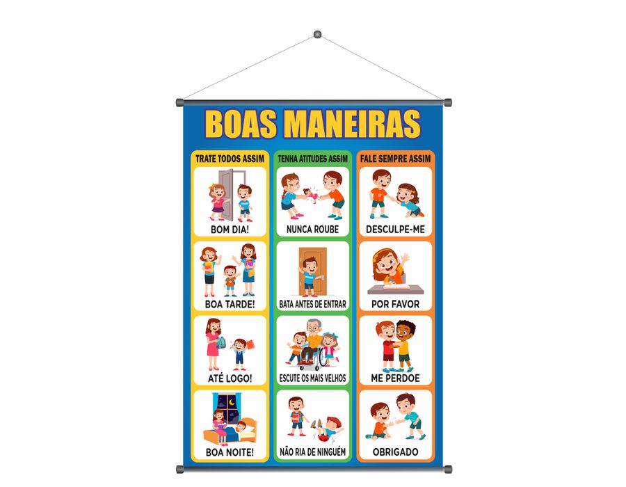 Banner Pedagógico Boas Maneiras | KRadesivos