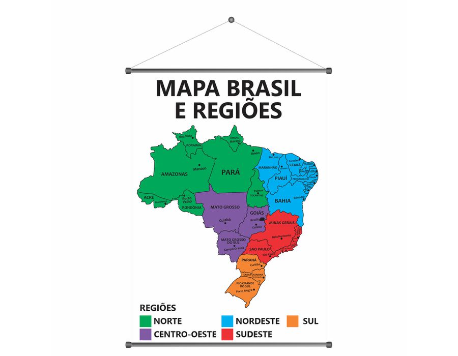 Banner Pedagógico Mapa Brasil e Regiões | KRadesivos
