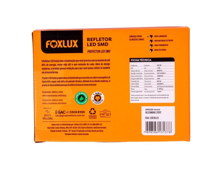 Refletor de Led 100W