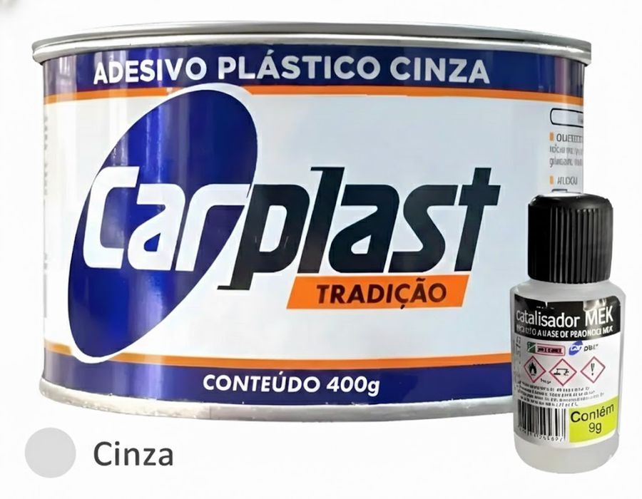 Massa Plástica Adesiva Cinza com Catalisador - 400g