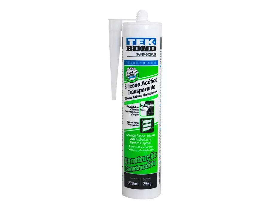 Silicone Acético Incolor Tekbond - 256g