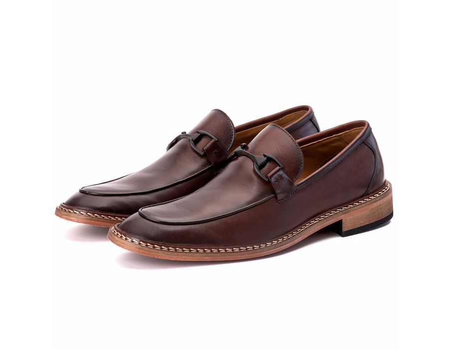 Sapato Masculino Loafer Nápoles em Couro Naturaly Pinhão