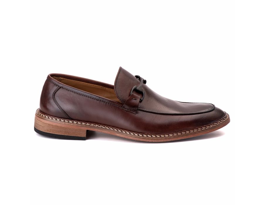 Sapato Masculino Loafer Nápoles em Couro Naturaly Pinhão