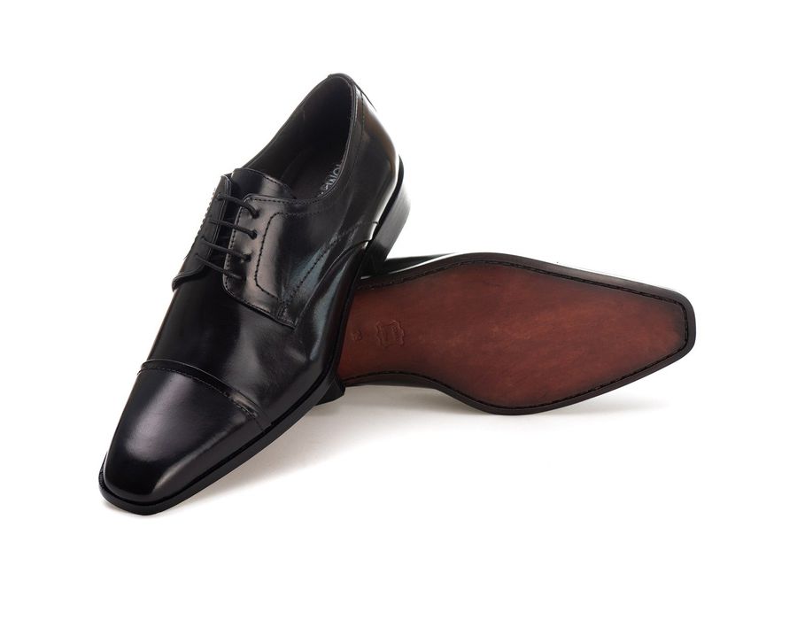 Sapato Social Derby Masculino Mônaco em Couro Naturaly Preto