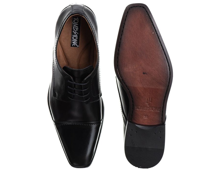 Sapato Social Derby Masculino Mônaco em Couro Naturaly Preto