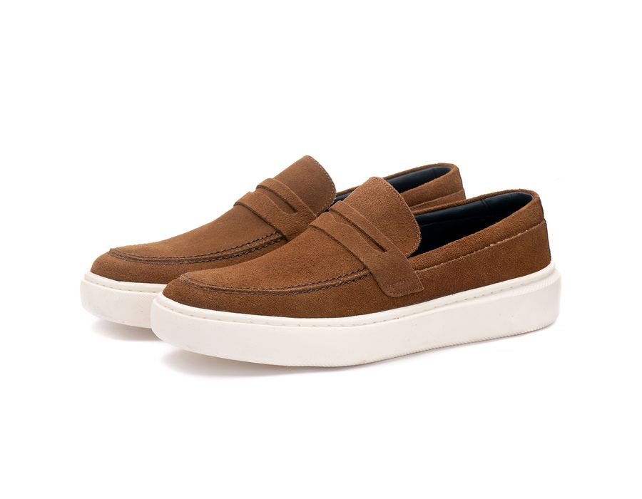 Sapato Masculino Casual Loafer Dublin em Camurça Trufa