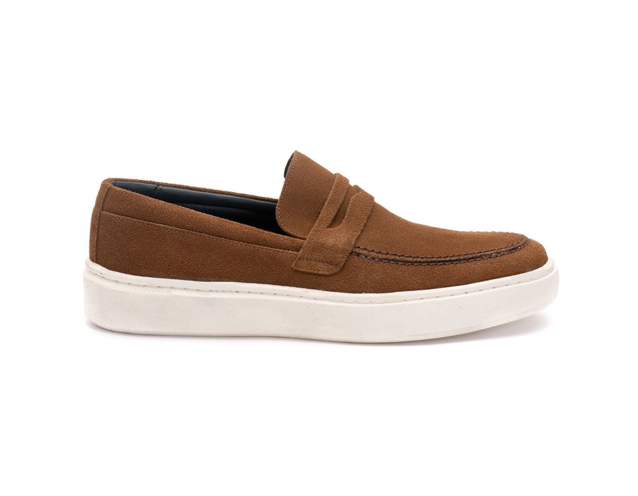 Sapato Masculino Casual Loafer Dublin em Camurça Trufa