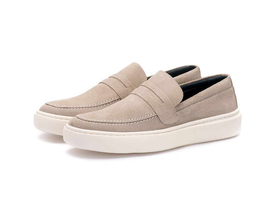 Sapato Masculino Casual Loafer Dublin em Camurça Gelo
