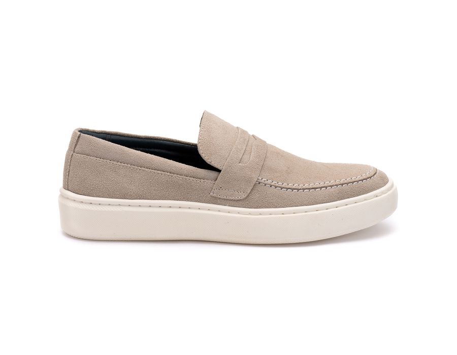 Sapato Masculino Casual Loafer Dublin em Camurça Gelo
