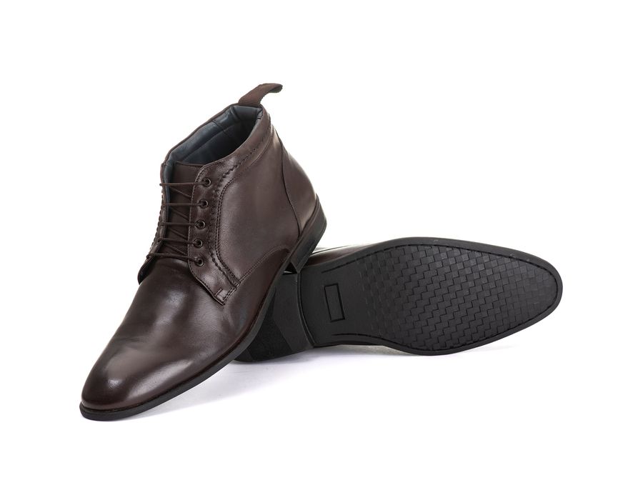 Bota Social Masculina Santiago em Couro de Carneiro Café