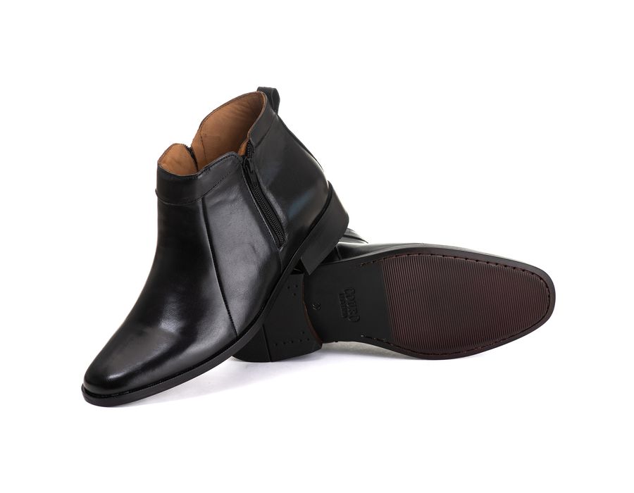 Bota Social Masculina Aroeira com dois Zíperes em Pelica Preta