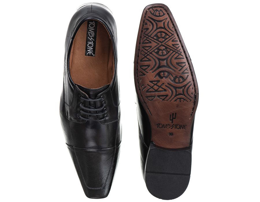 Sapato Social Masculino Armany em Couro de Carneiro Preto