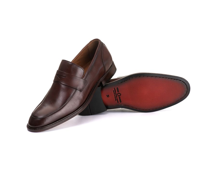 Sapato Social Masculino Loafer Mônaco em Couro Naturaly Pinhão
