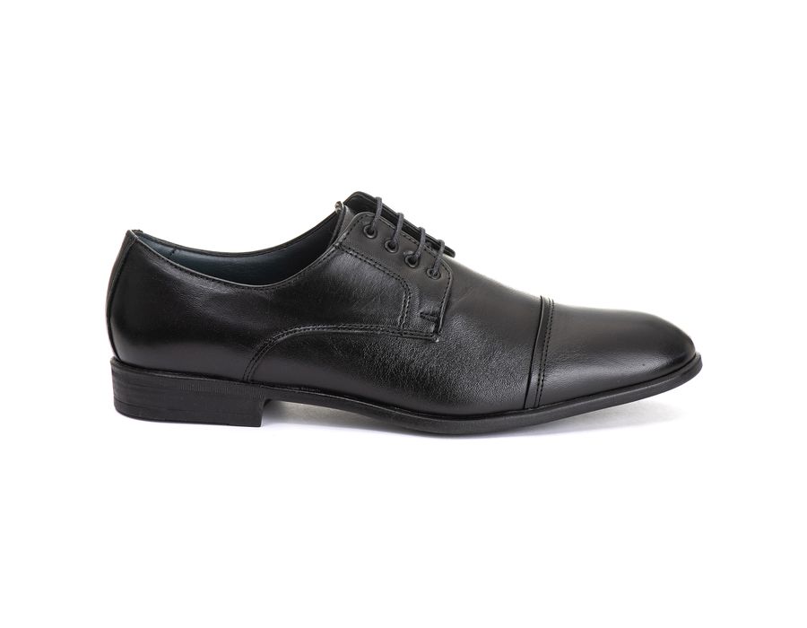 Sapato Social Masculino Derby Santiago em Couro de Carneiro Preto