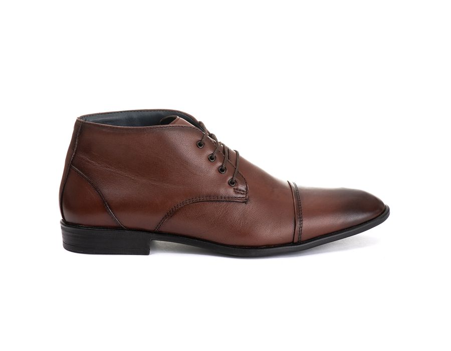 Bota Derby Social Masculina Santiago em Couro de Carneiro Mouro