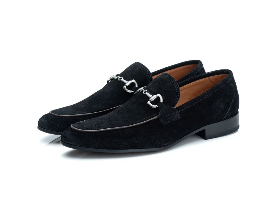 Mocassim Masculino Italiano Zara em Camurça Preta