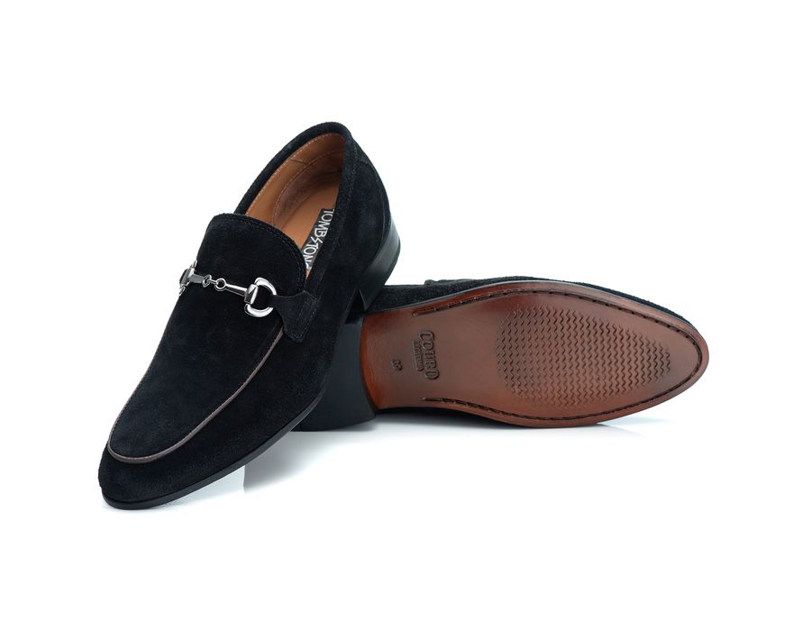 Mocassim Masculino Italiano Zara em Camurça Preta