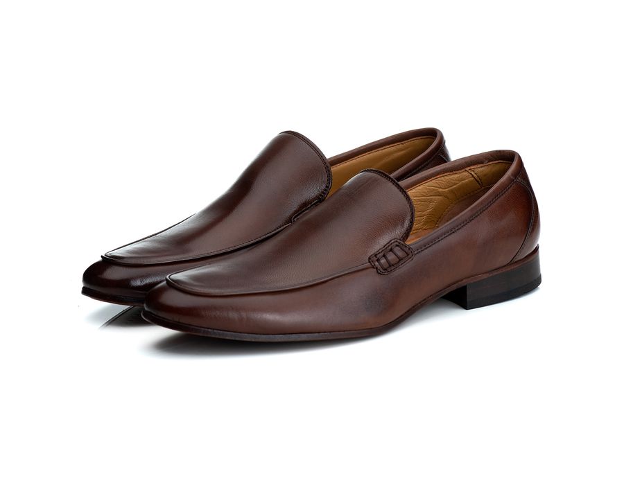 Mocassim Masculino Italiano Zara em Couro de Carneiro Mouro