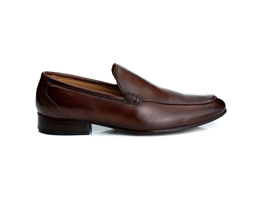 Mocassim Masculino Italiano Zara em Couro de Carneiro Mouro