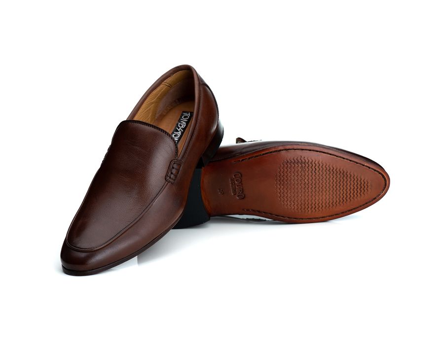 Mocassim Masculino Italiano Zara em Couro de Carneiro Mouro